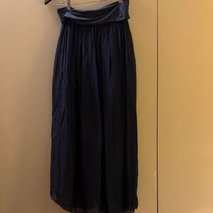 Italian Made Long Blue Silk Women's Skirt